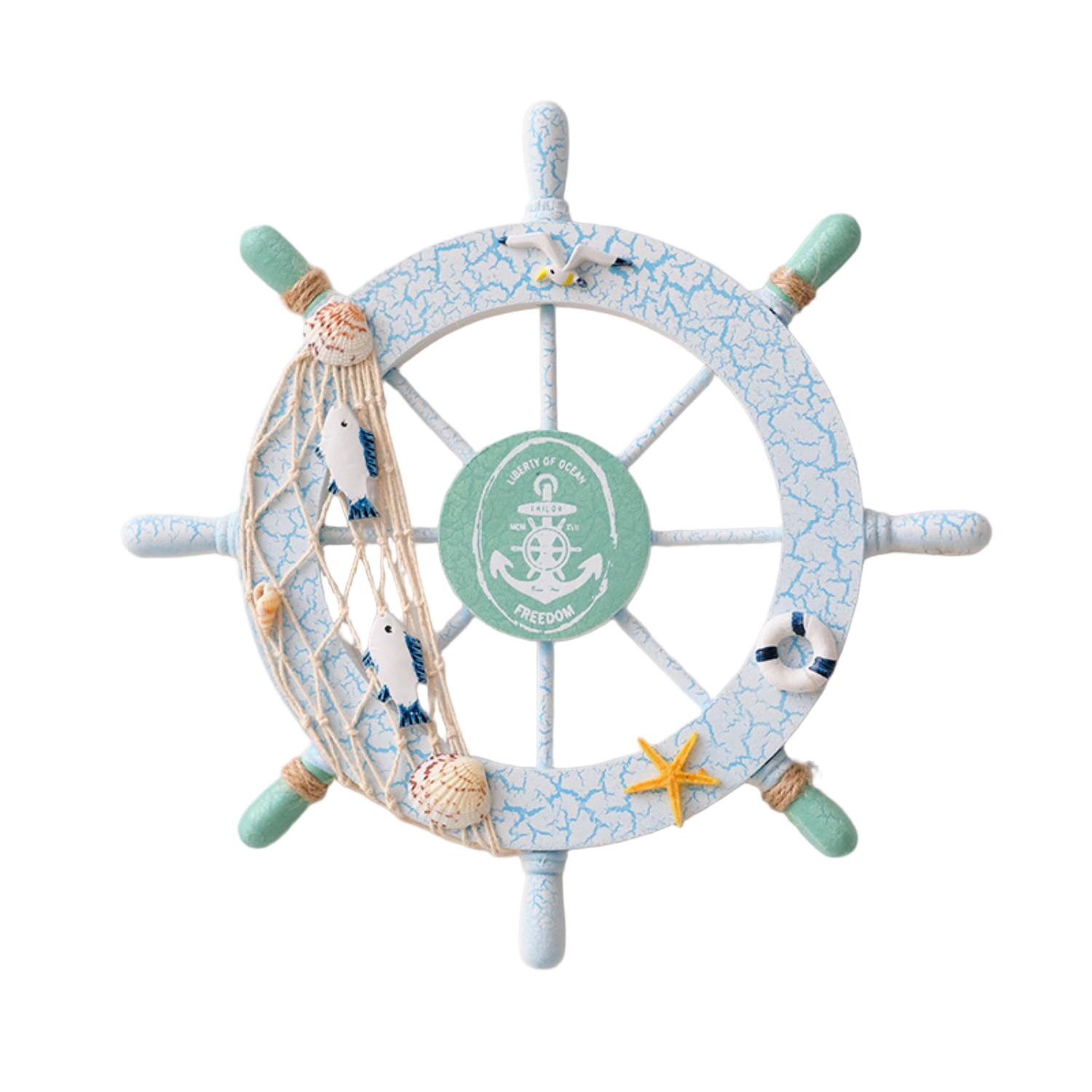 Wooden Nautical Ship Wheel Wall Decoration 4