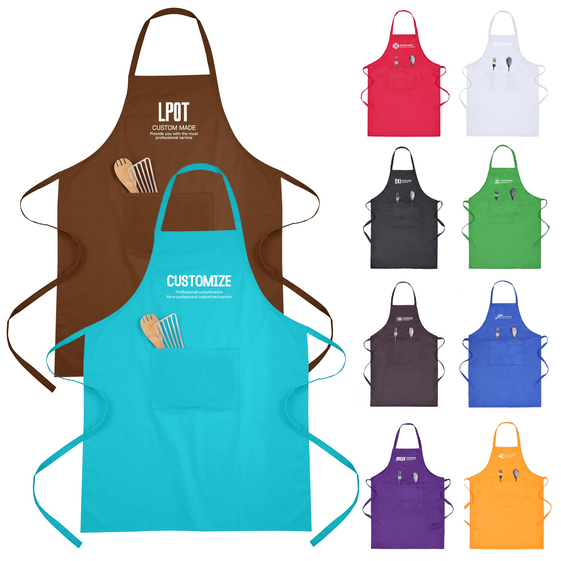 Polyester Kitchen Aprons With Pockets 2
