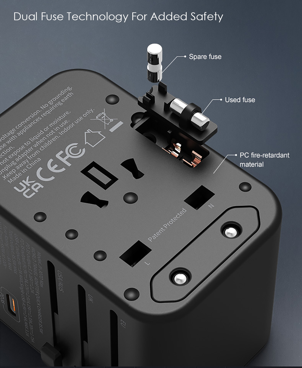 Expedition 4 Universal Travel Adapter Featuring 35w USB-C Port