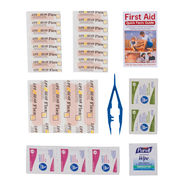 First Aid Kit in a Zippered Clear Nylon Bag 7