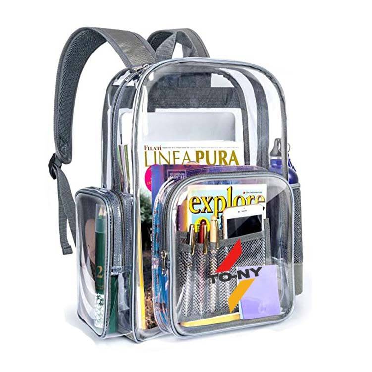 Heavy Duty PVC Transparent Clear Backpack for Stadium And School 1