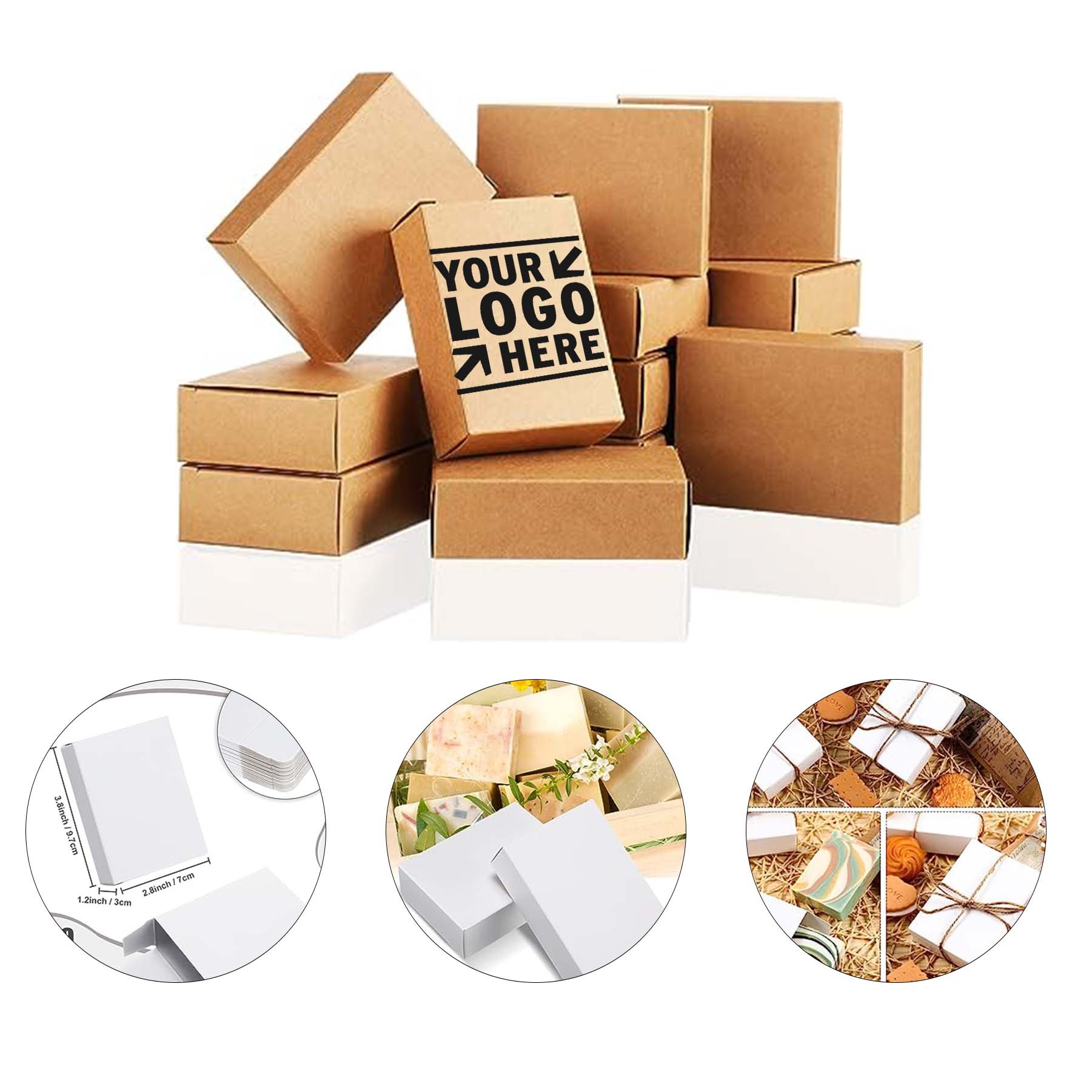 3.8 x 2.8 x 1.2 Inch Packaging Homemade Kraft Party Soap Box 2