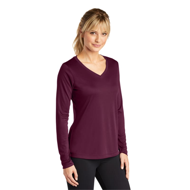 Sport-Tek Women's Long Sleeve PosiCharge Competitor V-Neck Tee. 35