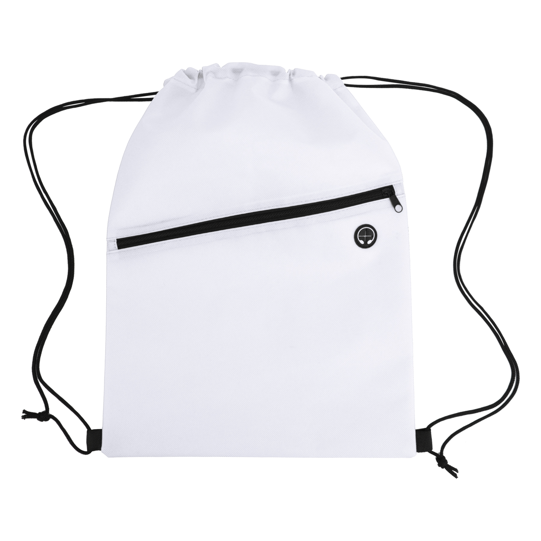 Non-Woven Sports Drawstring Bag with Front Zipper 12