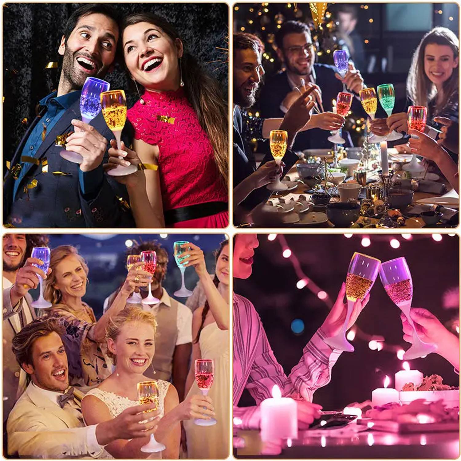 4oz LED Luminous Champagne Wine Cup Food Grade Plastic 6