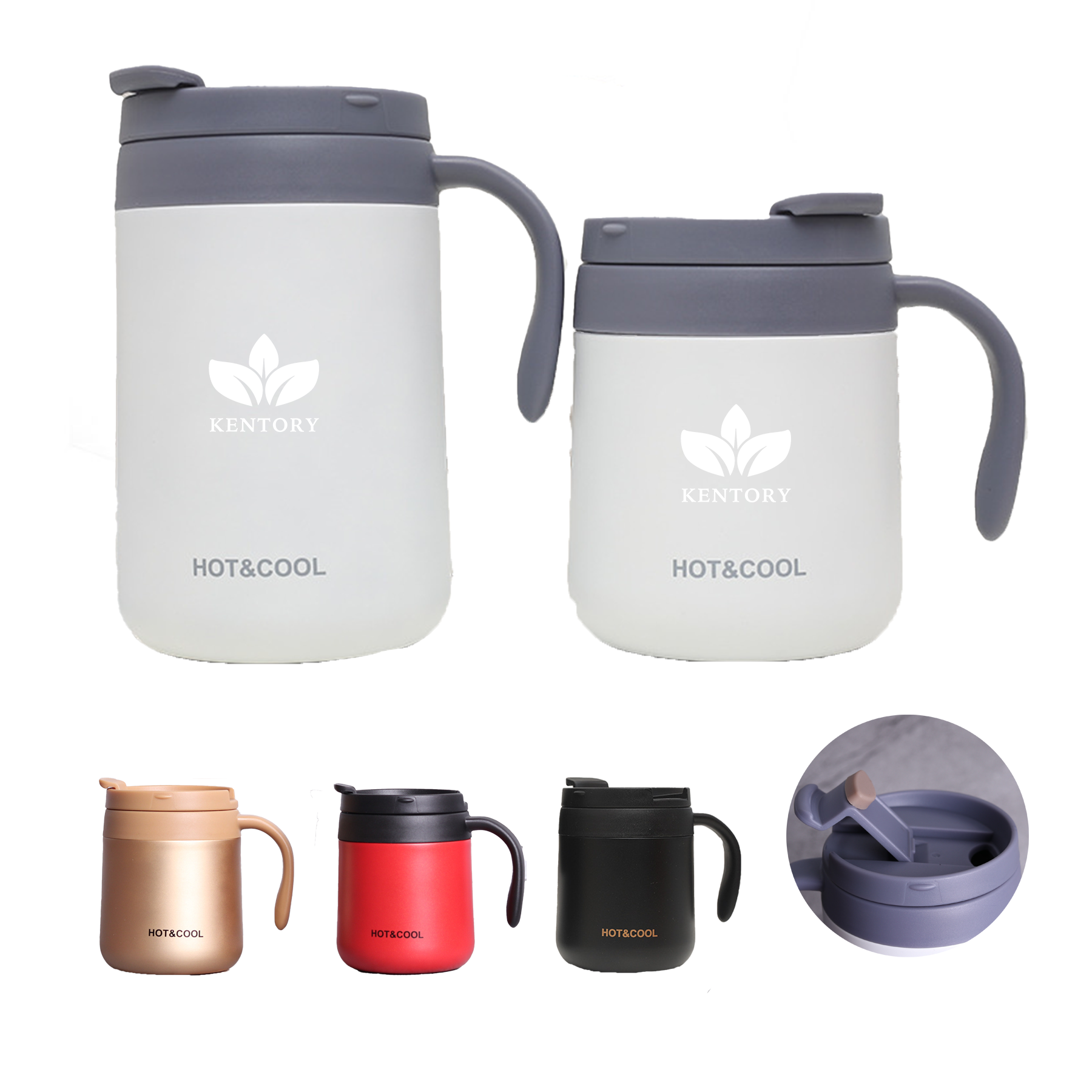 12Oz Stainless Steel Insulated Coffee Mug With Handle 1
