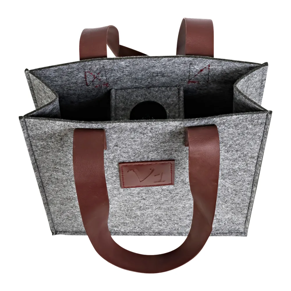 3-Bottle Felt Wine Tote 20