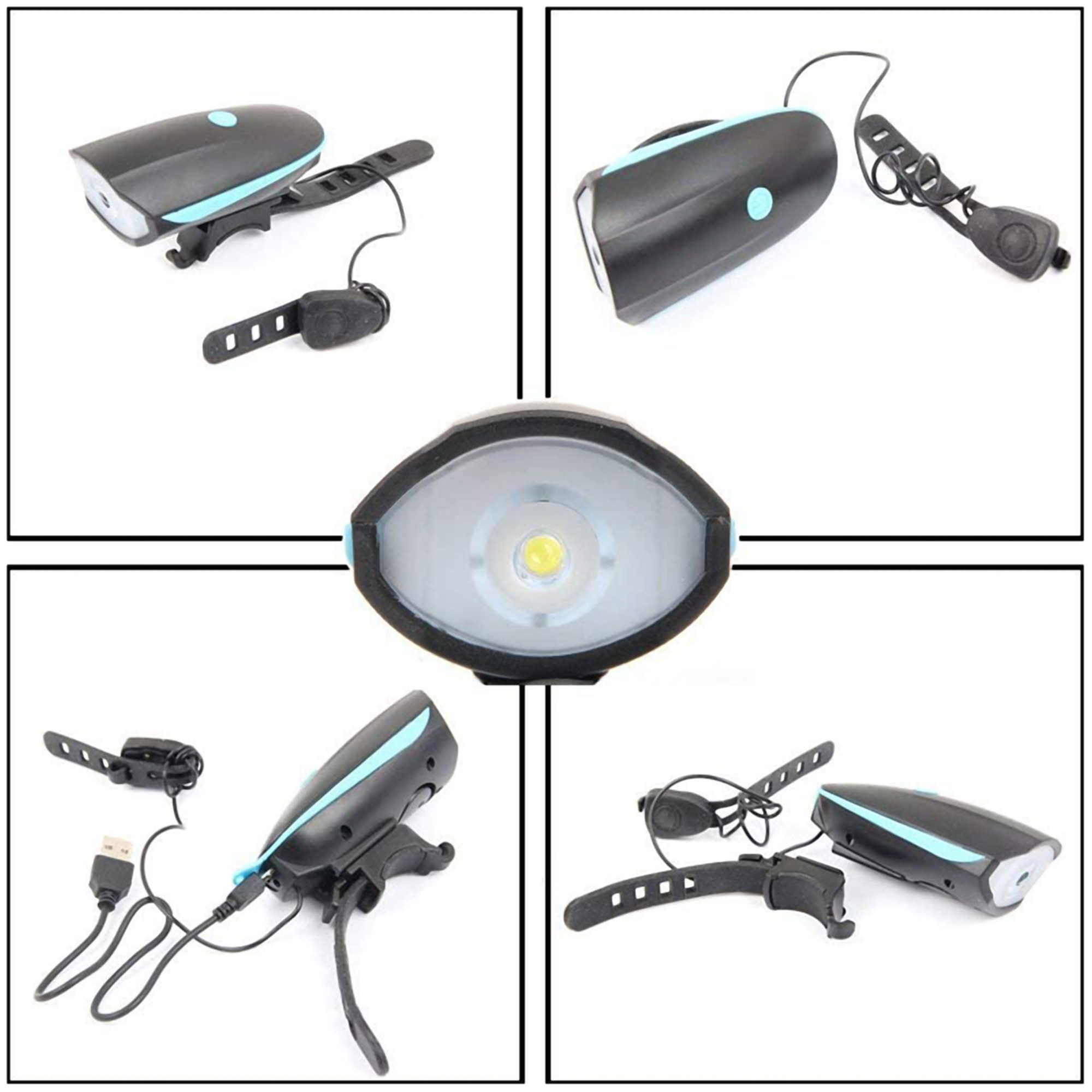 USB Rechargeable Bike Headlight and Horn 5