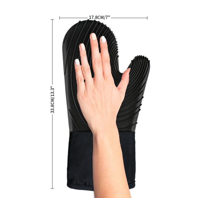 Thick Cotton Non-Slip Waterproof Silicone Insulation Oven Gloves 10