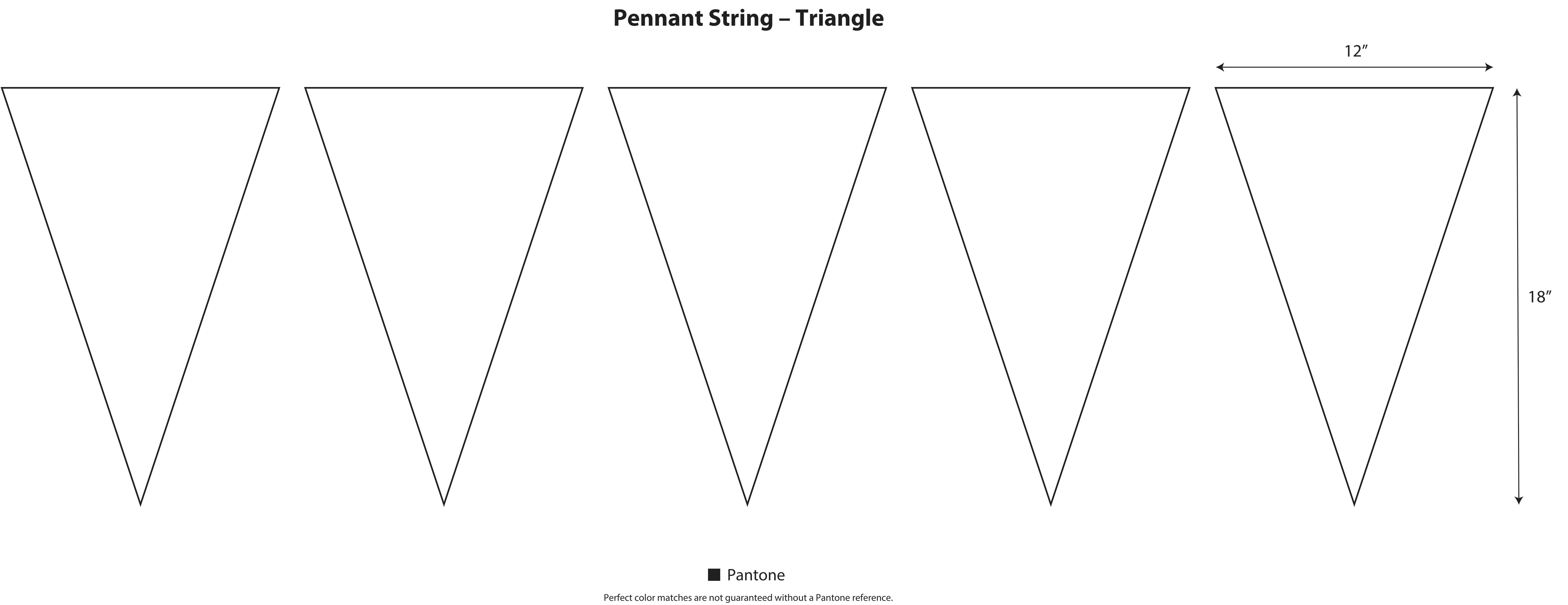 30'- 12"x18" Triangle Pennant String - Single Side Imprint 1