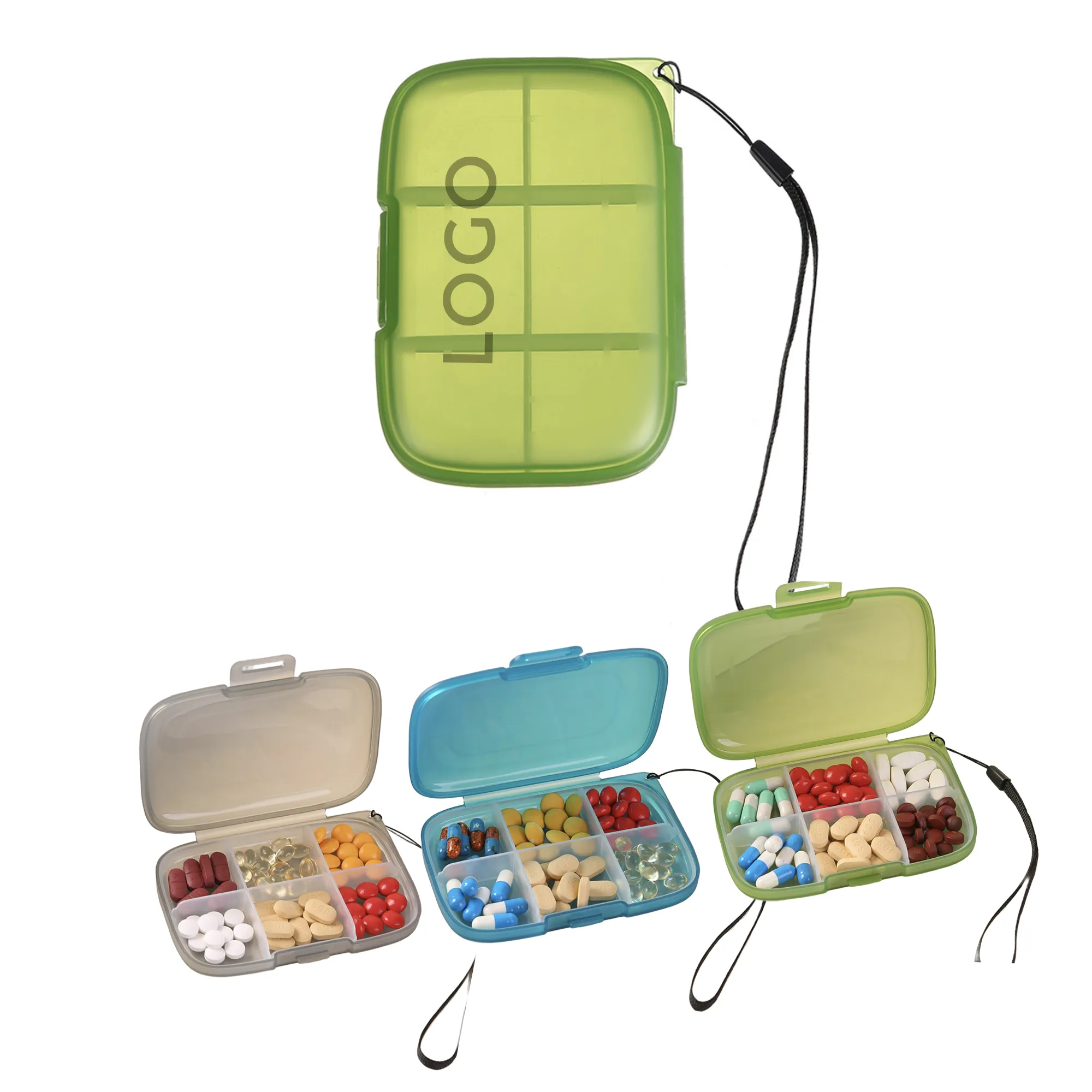 MOQ 10 PCS 6 Compartments Pill Organizer 2