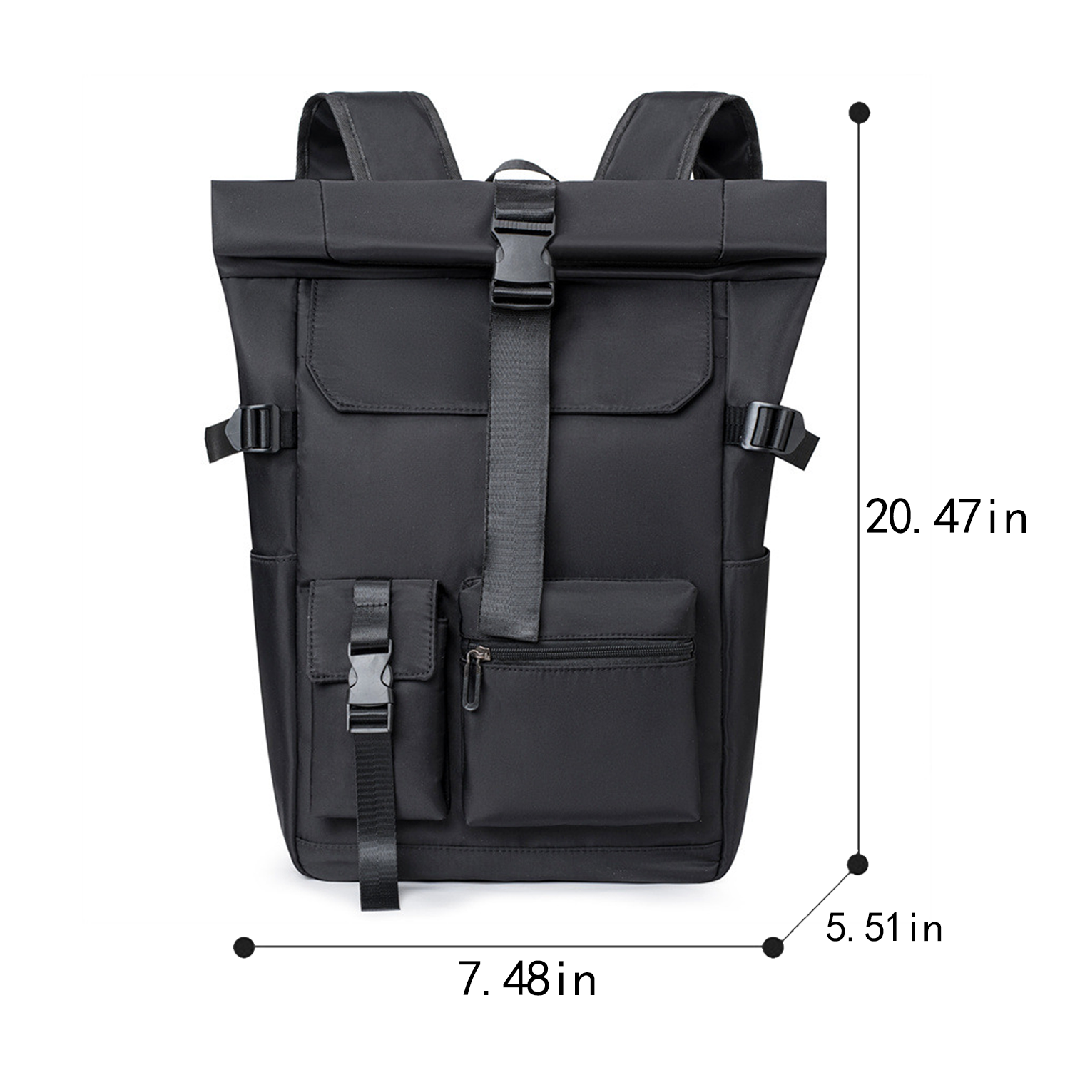 Oxford Roll Top Laptop Backpack 7