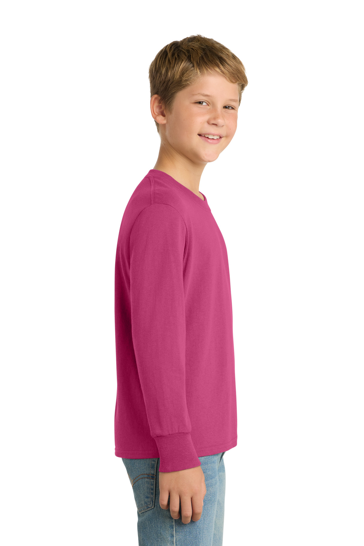 Port & Co Youth Long Sleeve Core Cotton Tee. PC54YLS 104