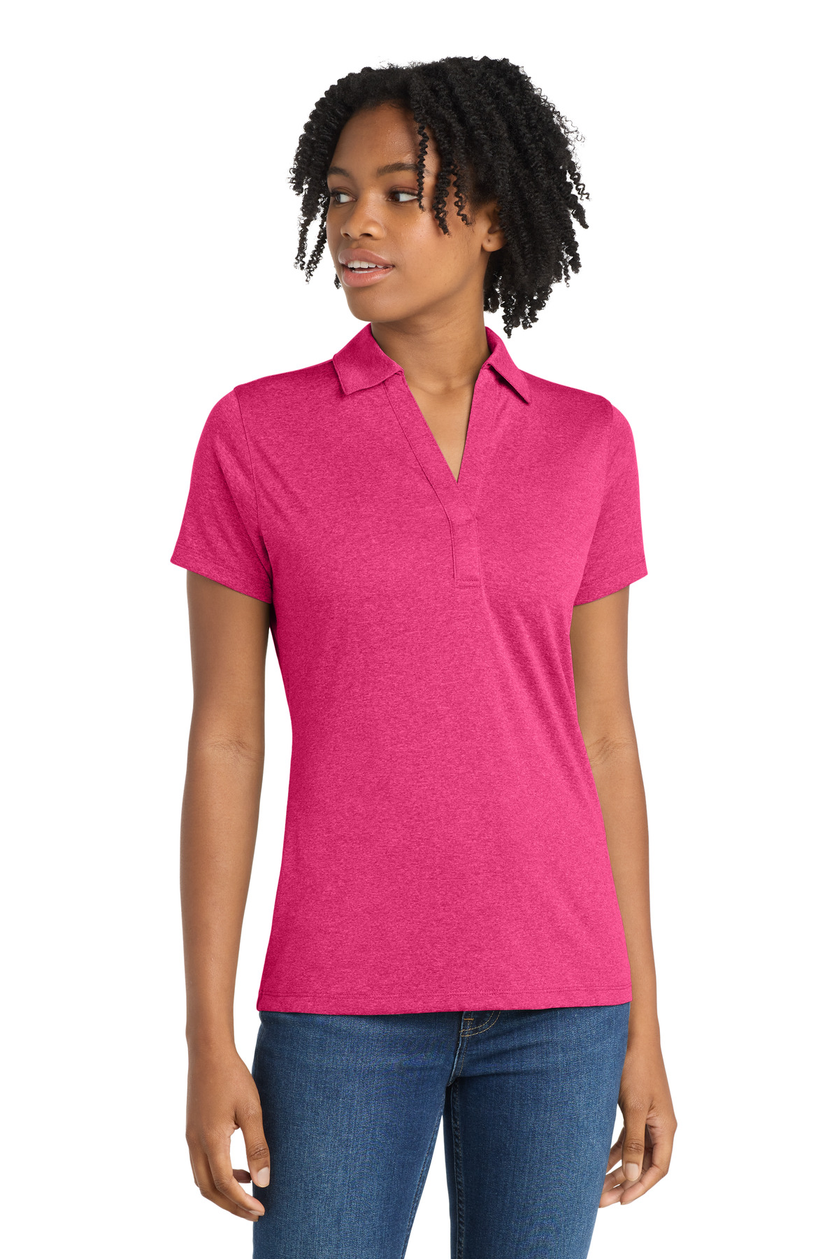 Sport-Tek Women's Heather Contender Polo. LST660 19