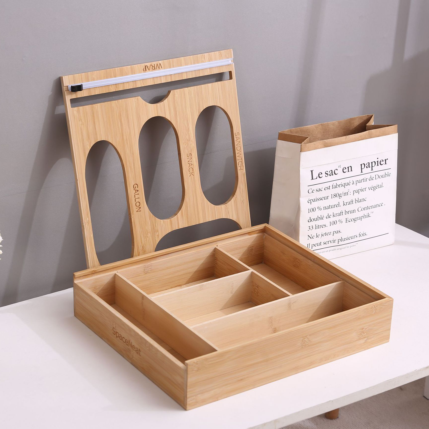 Bamboo Wrap Organizer with Cutter 5