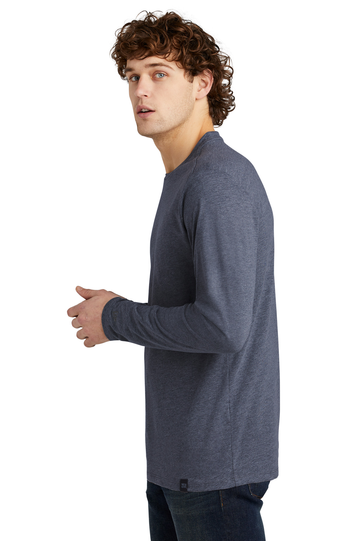 New Era Heritage Blend Long Sleeve Crew Tee. NEA102 68