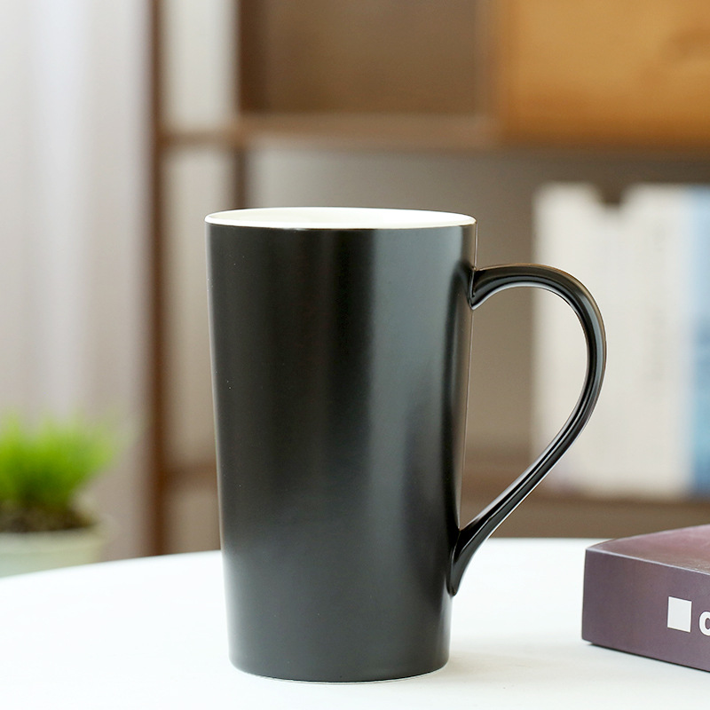 Matte Frosted Ceramic Mug With Lid And Spoon 4