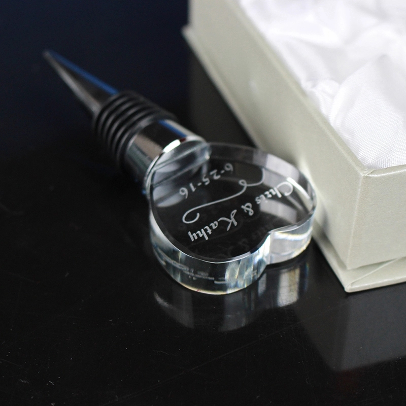 Personalized Crystal Heart Wine Stopper 1