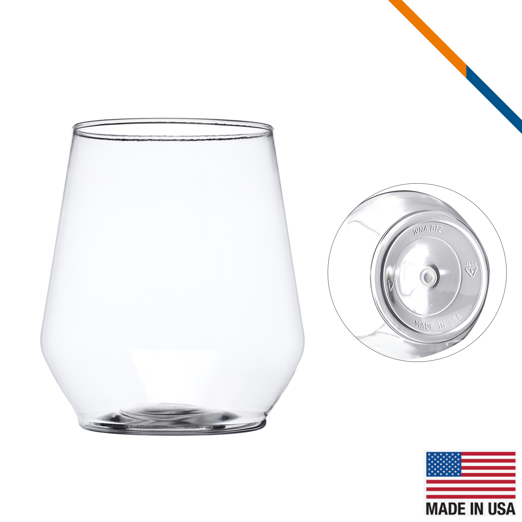 Kelsey Stemless Plastic Wine Glasses - 12 OZ. 2