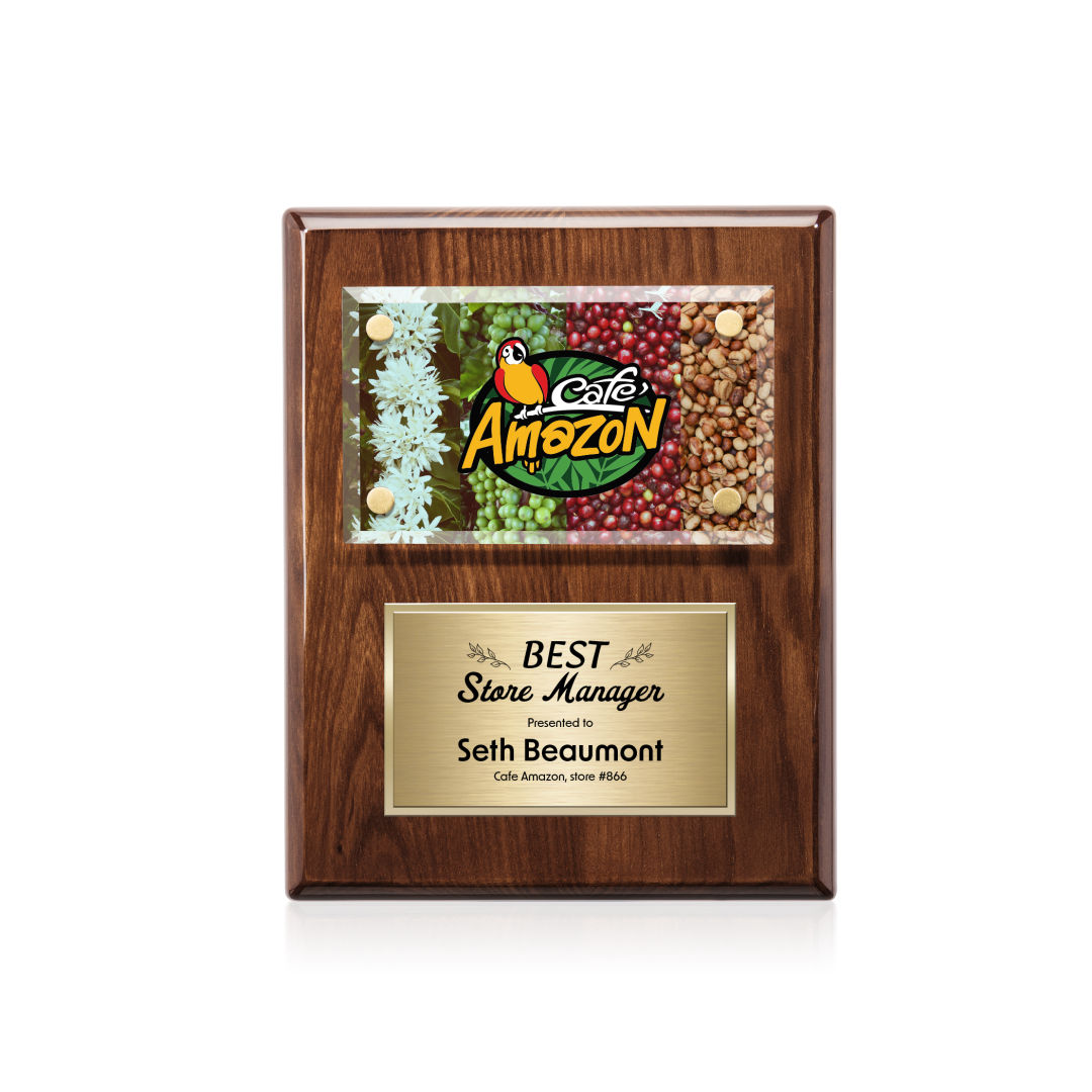 Gossamer VividPrint™ Plaque - Walnut/Gold 3