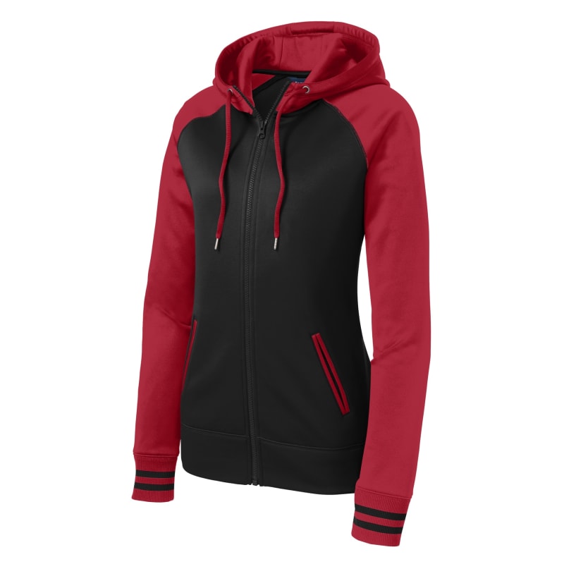 Sport-Tek Women's Sport-Wick Varsity Fleece Full-Zip Hooded Jacket. 7