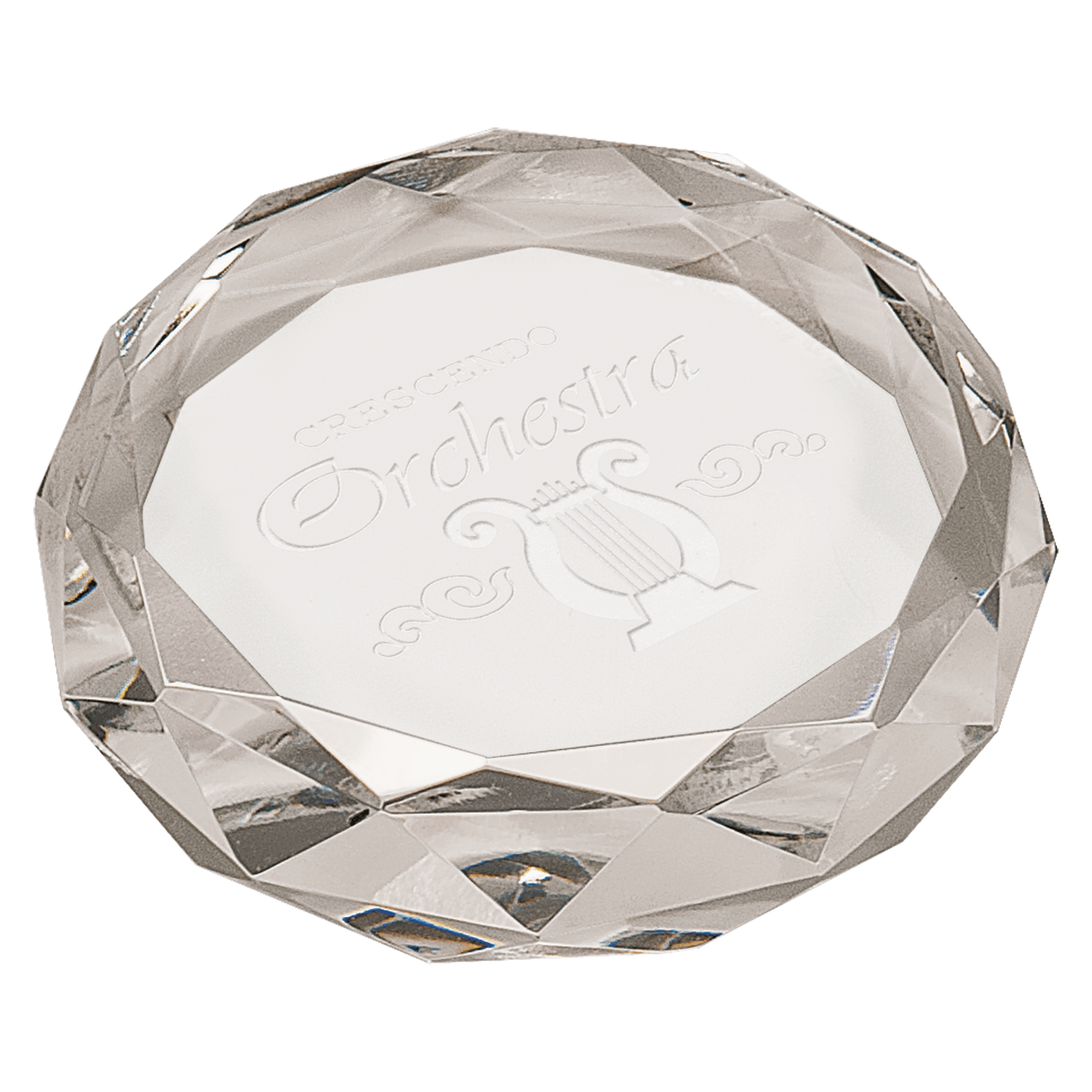 Clear Round Crystal Paperweight 1
