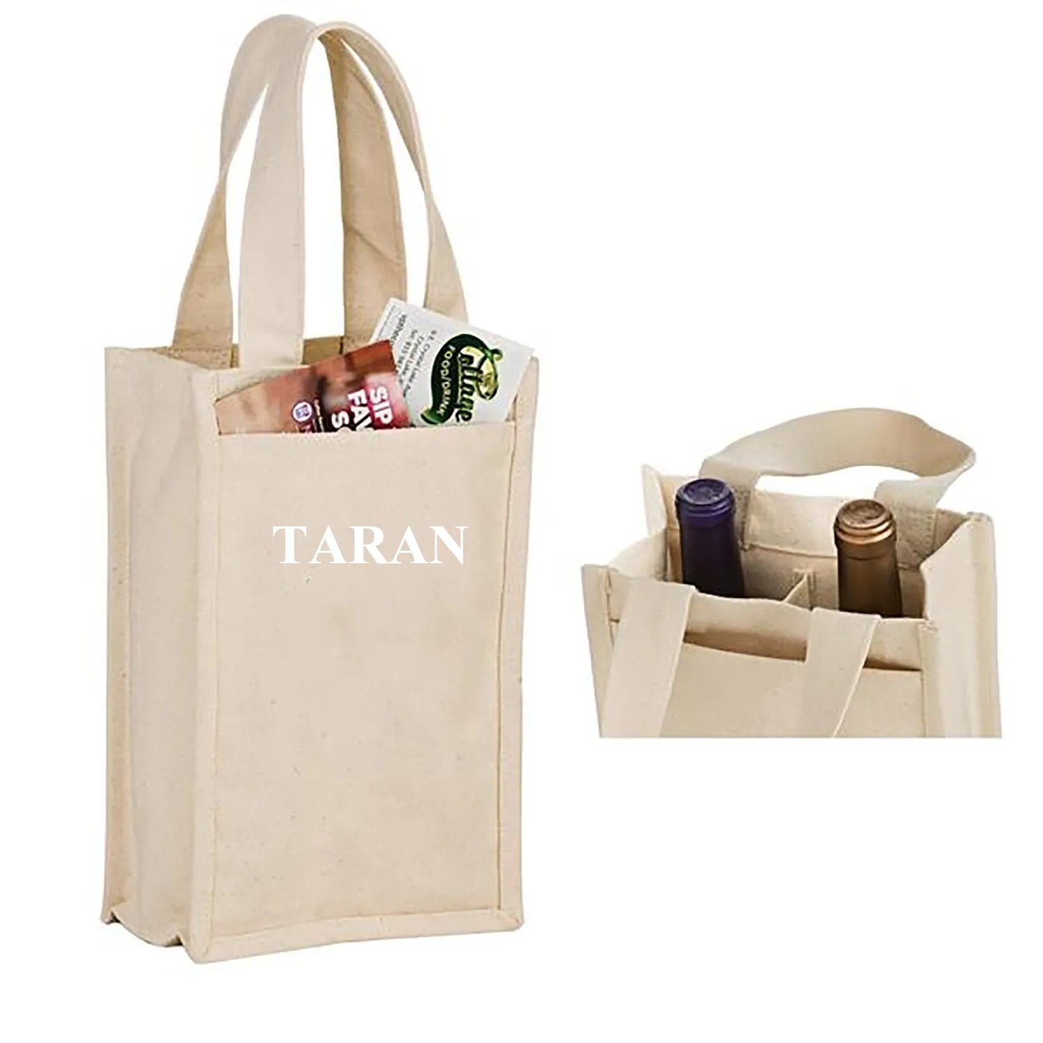 Cotton Jute Canvas Bag, custom tote bag with logo imprint 4