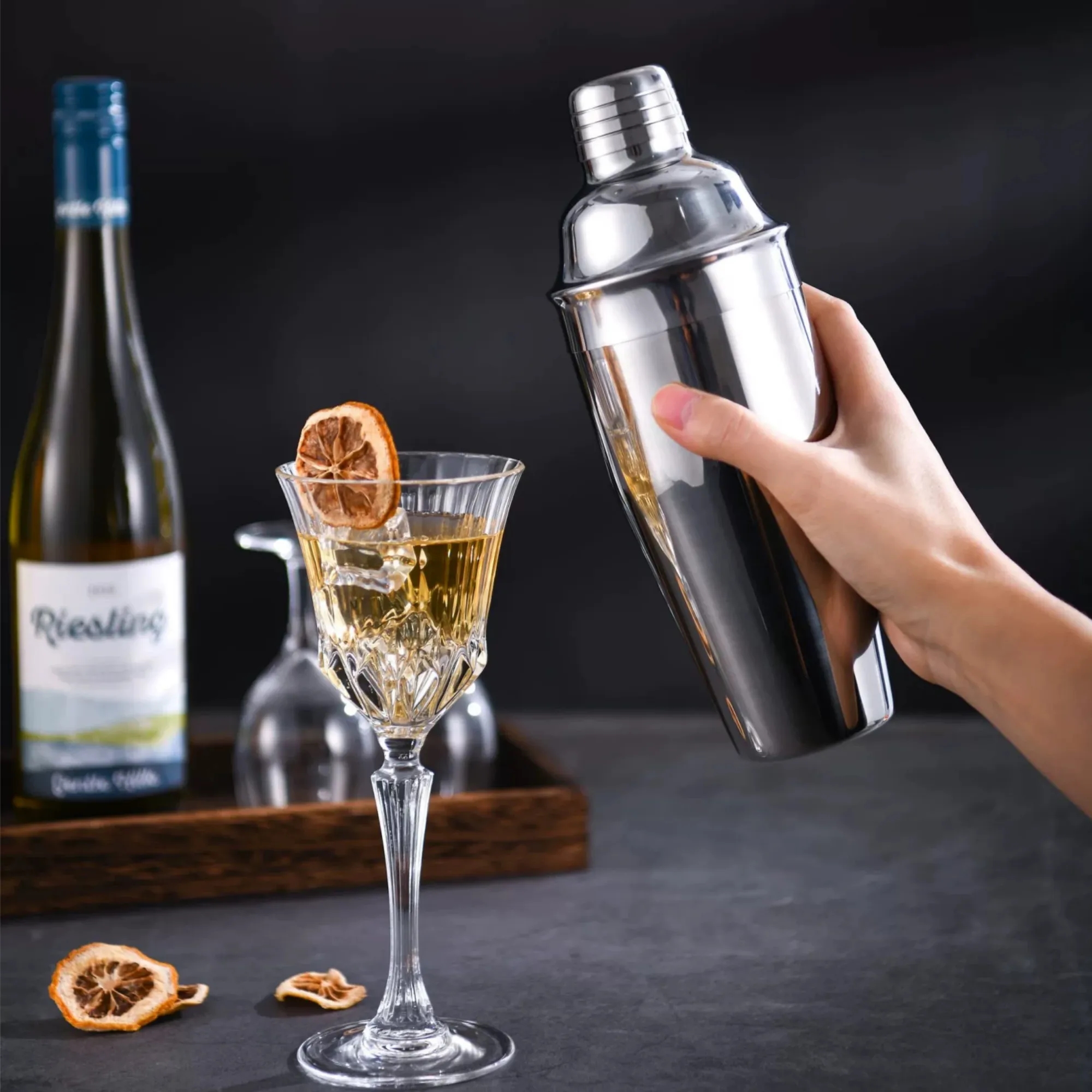 25oz Stainless Steel Cocktail Shaker Bottle For Bar 2