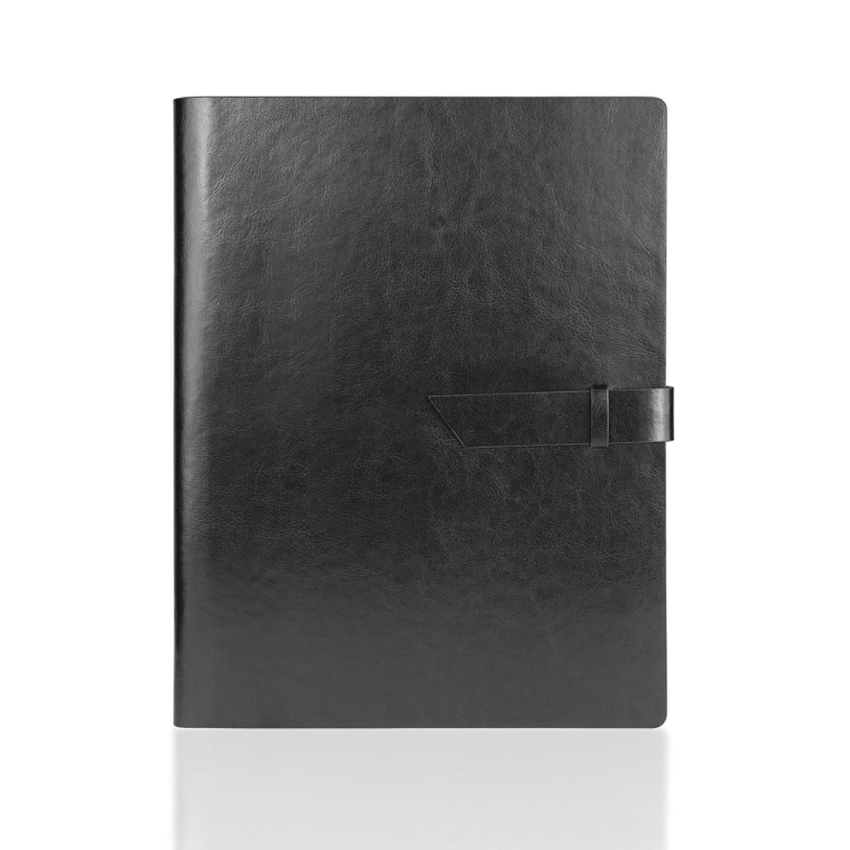 New Age Italian PU Leather Padfolio (Black)