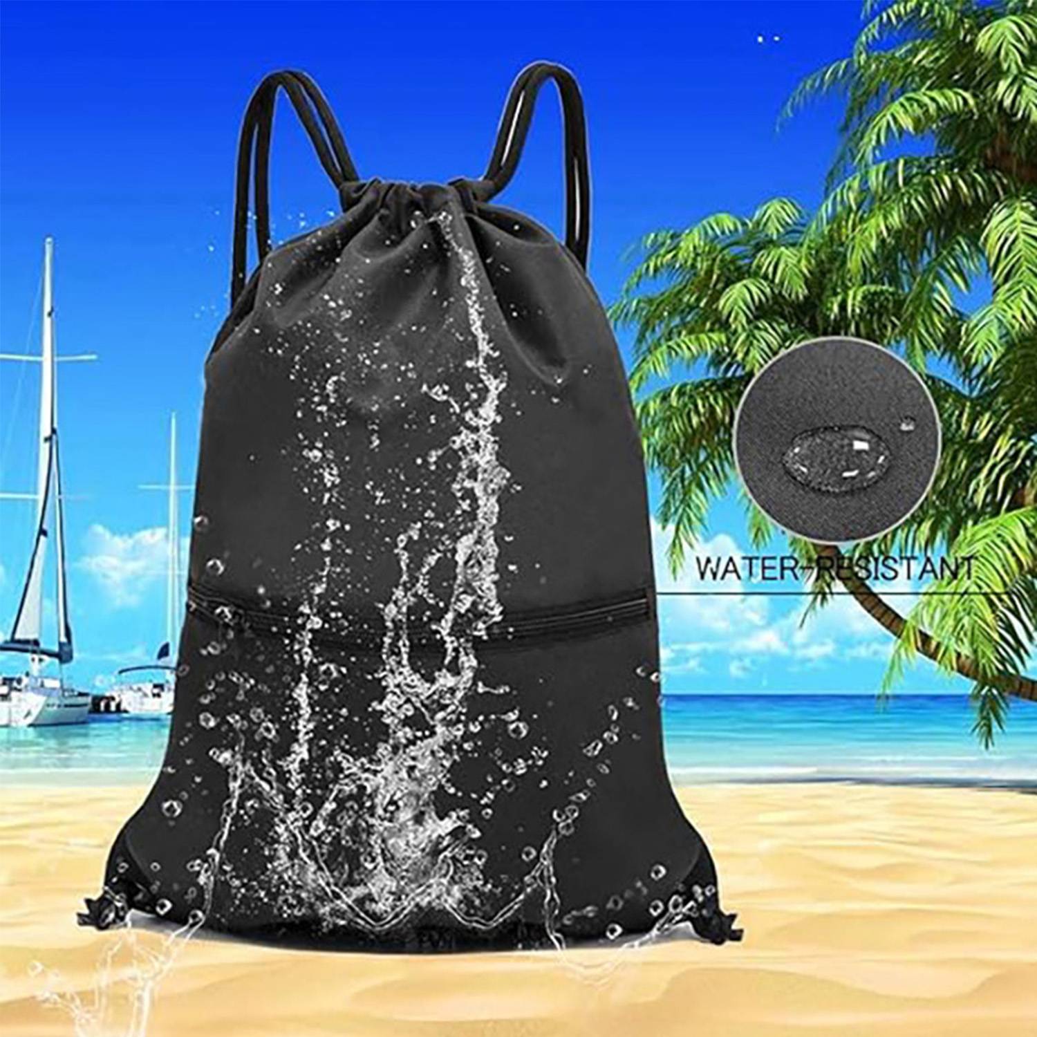 Durable Polyester Drawstring Gym Bag– Swim & Basketball 2