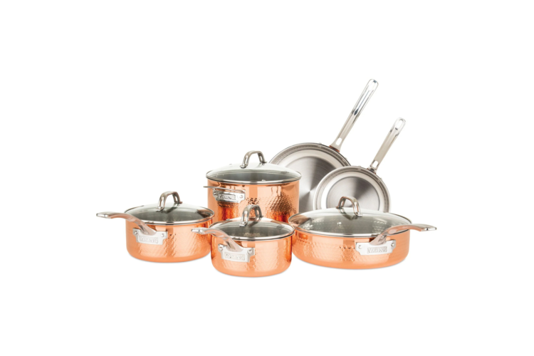 Viking 3-Ply Hammered Copper Clad 10-Piece Cookware Set 1