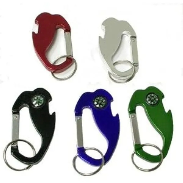 4-In-1 Jumbo Size Carabiner/Bottle Opener/Key Chain/Compass 4