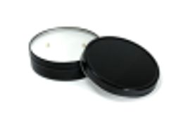 8 oz Tin Travel Candle Black with 4-C Imprint