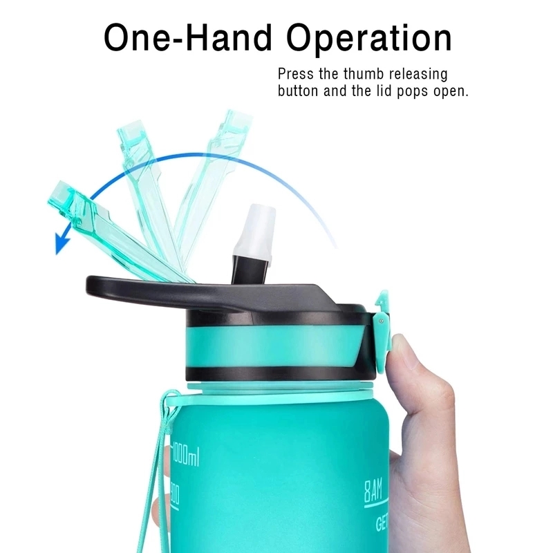 34oz Gradient Water Bottle with Motivational Time Marker 3
