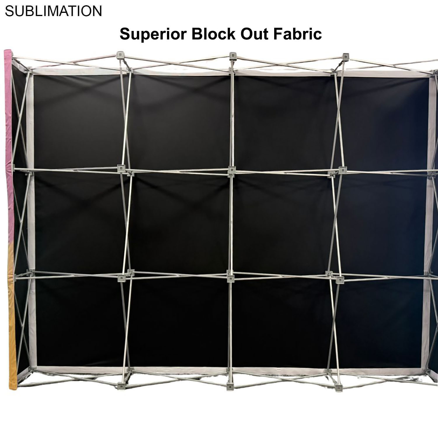 10' Straight Wall Tension Fabric Pop-up Display Kit with Wrap End Caps, Superior Block Out Fabric 3