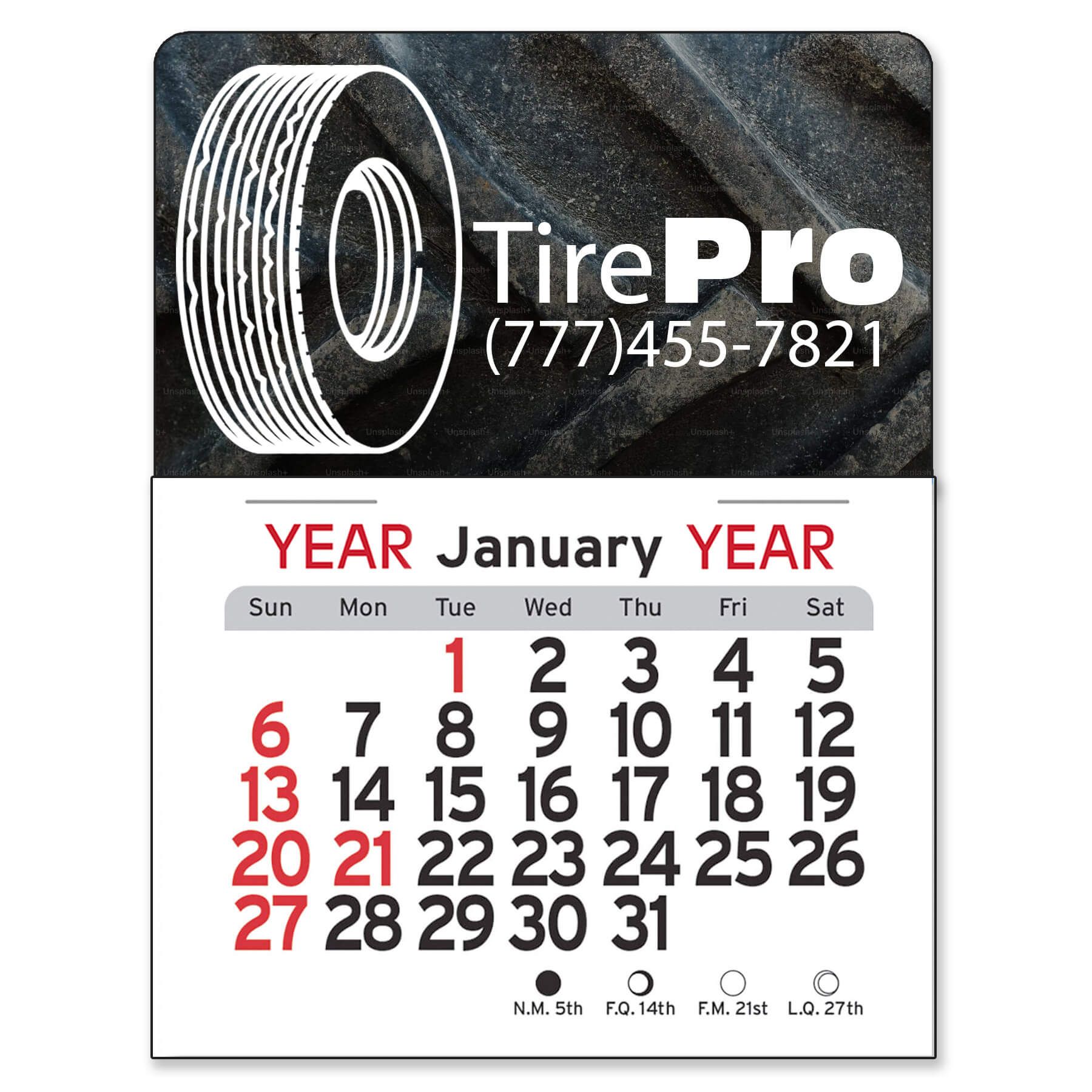 Adhesive Peel-N-Stick® Calendar - Tire 3
