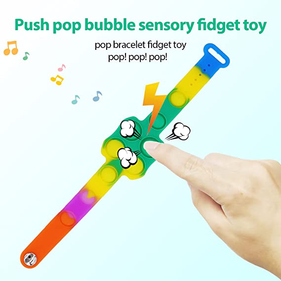 Push Pop Bubble Sensory Fidget Hand Finger Press Silicone Bracelet / Adjustable Buckle 5