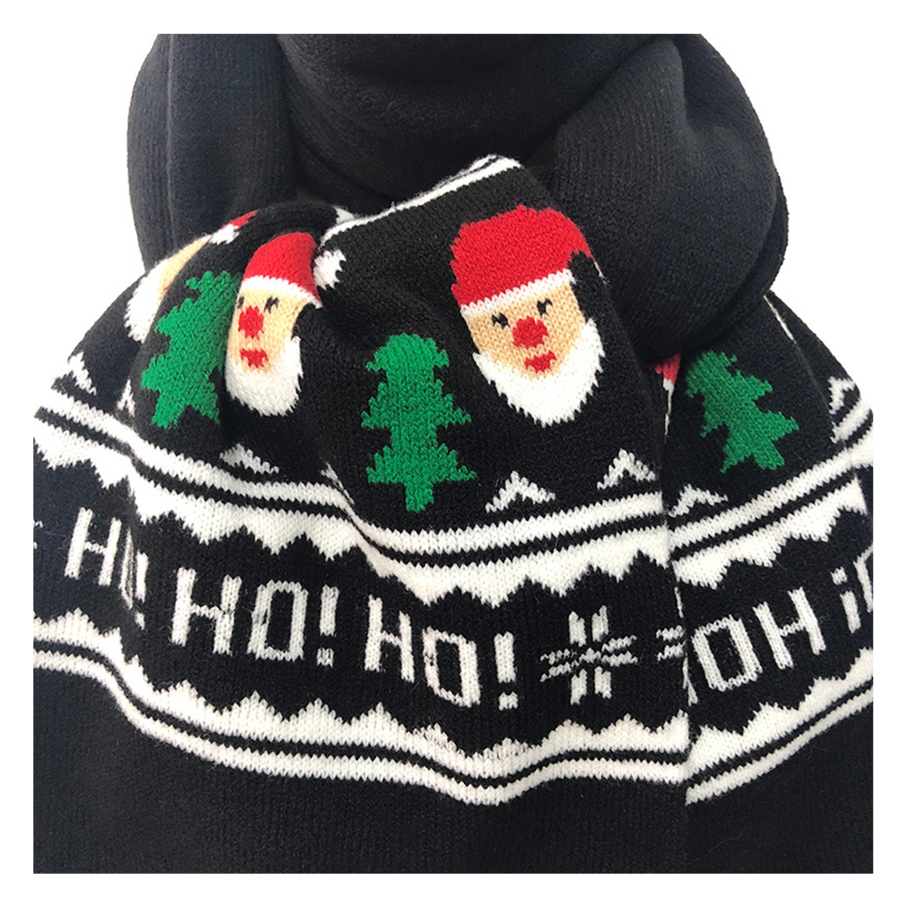 Xmas Christmas Beanie Hat Knit Cap Scarf Set 4