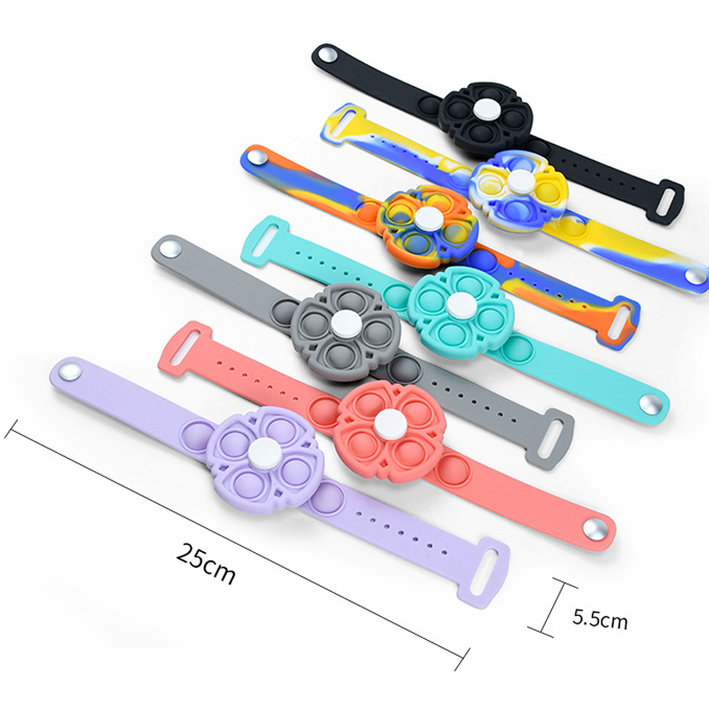 Stress Relief Pop Wristband Fidget Sensory Hand Finger Press Silicone Toy 15