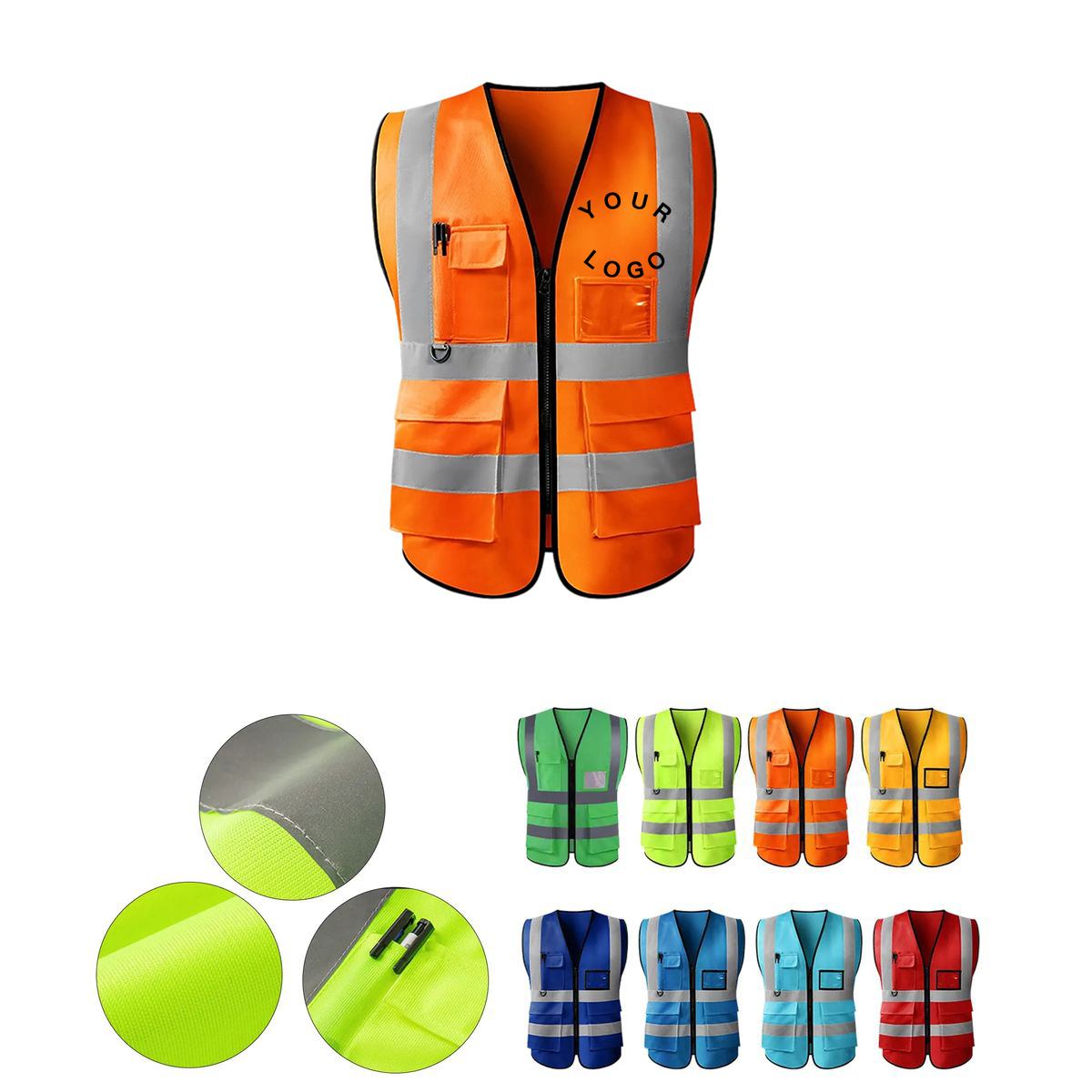 Polyester Reflective Vest With Bright Safety Strips 2