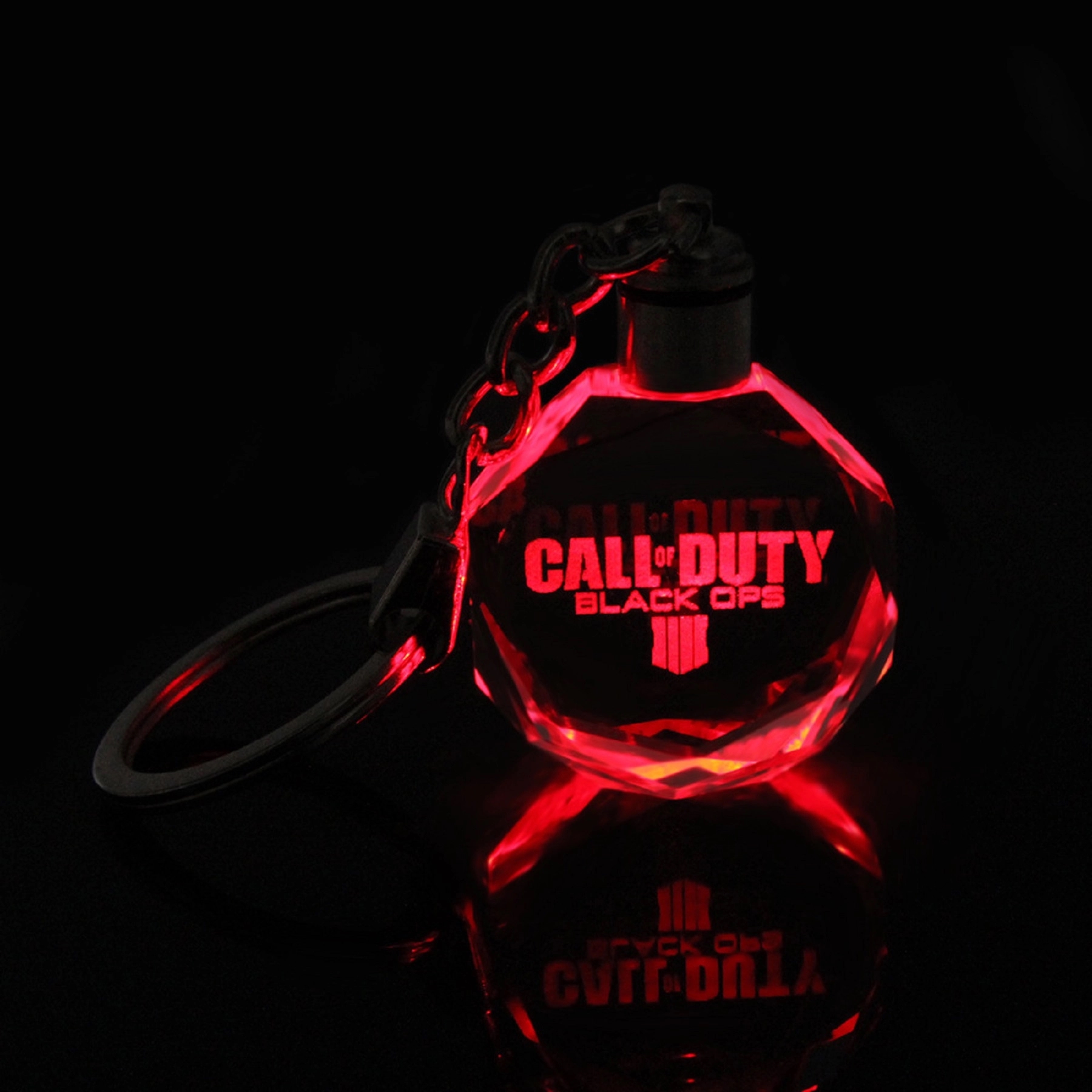 LED Light Octagon Crystal Key Chain 6