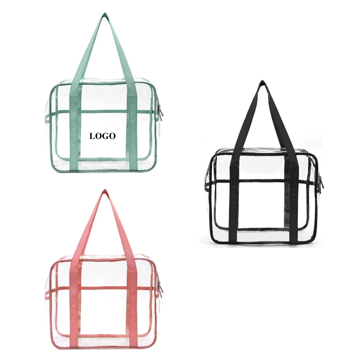 Transparent Zippered Toiletry Carry Handbag 2