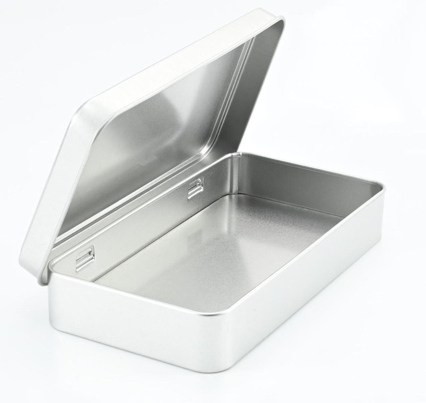 Rectangular Empty Hinged Tin Box 1