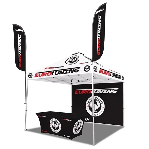 10'x10' Advertising Tent w/ Feather Flag & 6ft Table Cover 4