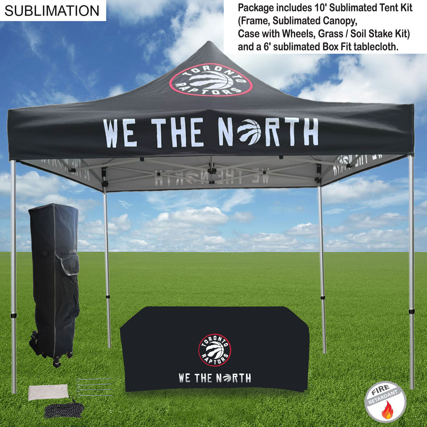 72Hr Fast Ship - Tent Backwall Package 2, 10' Sublimated Tent Kit and Full DOUBLE sided backwall