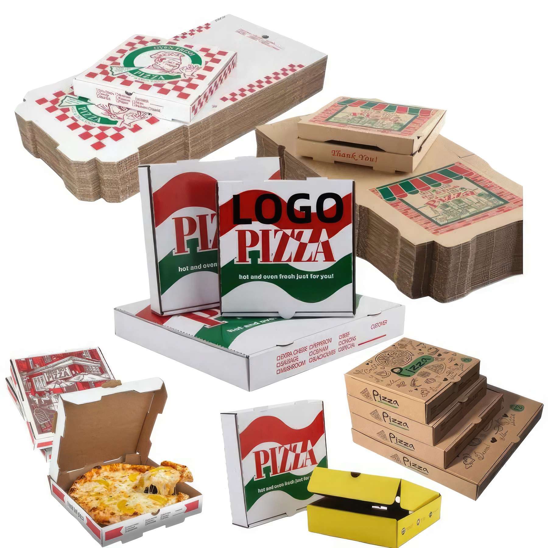 Custom White Delivery Containers Pizza Box 3