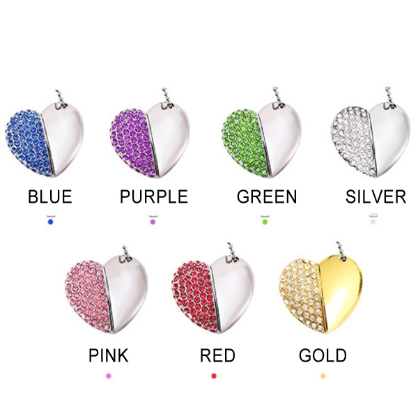 Crystal Heart USB Flash Drive 8