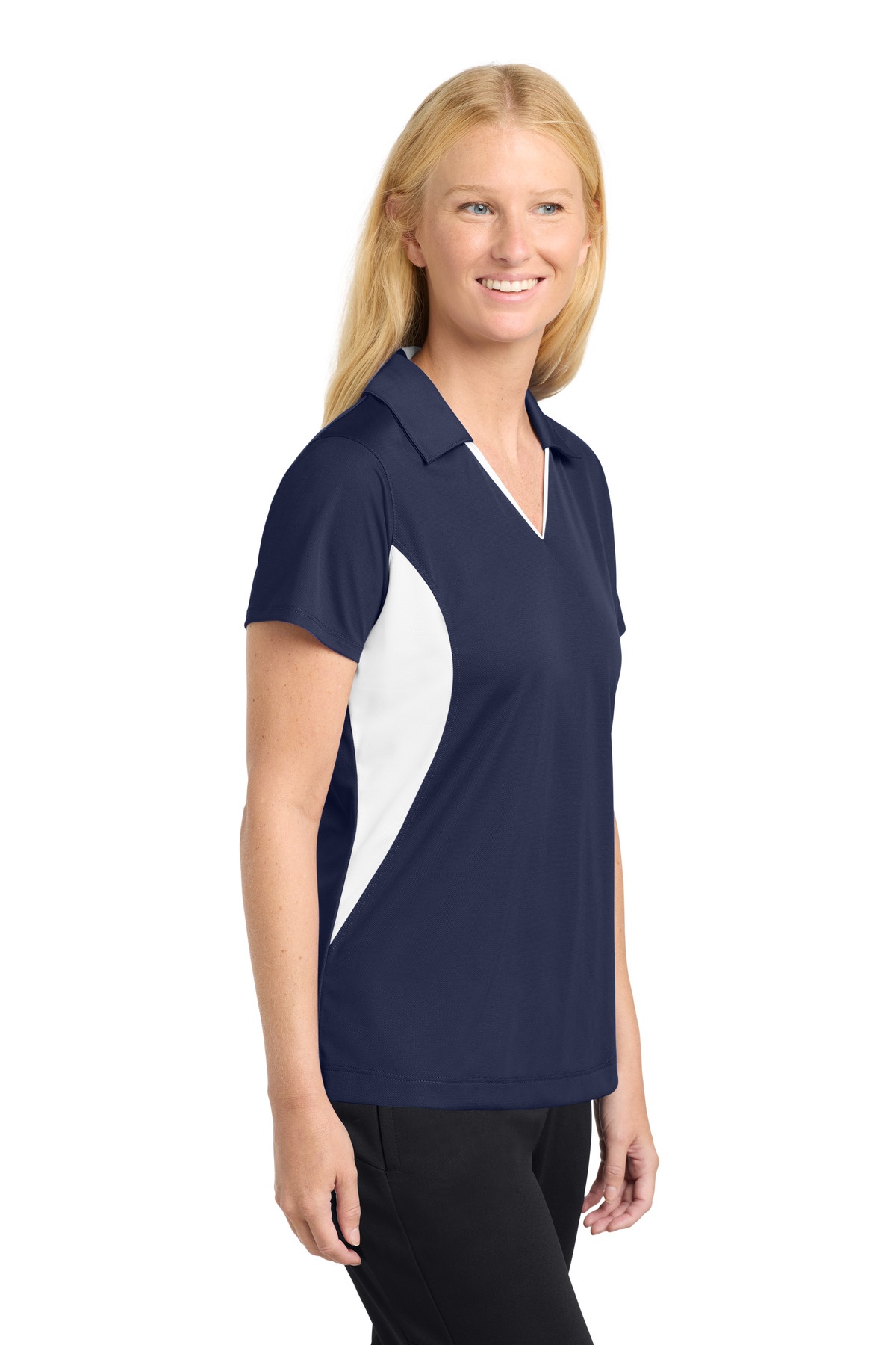 Sport-Tek Women's Side Blocked Micropique Sport-Wick Polo. LST655 32