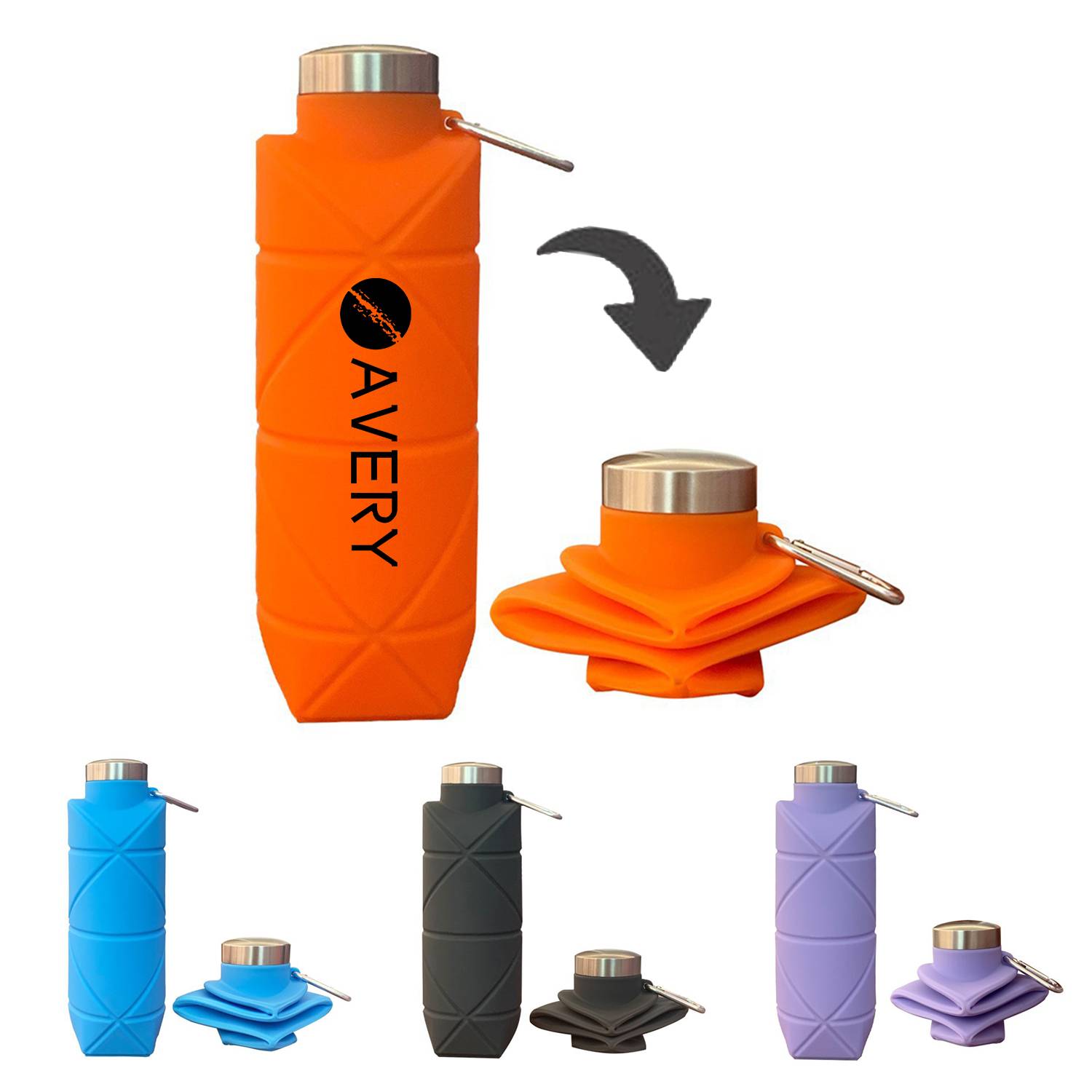 23.5Oz Silicone Folding Sport water Bottle 2