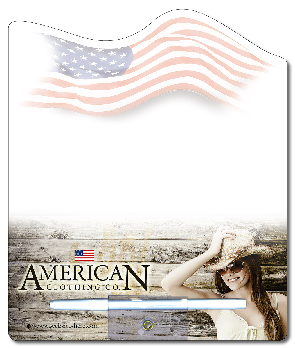 Memo Board - 8.5x10.125 Laminated Shaped (Flag) - 14 pt. 1